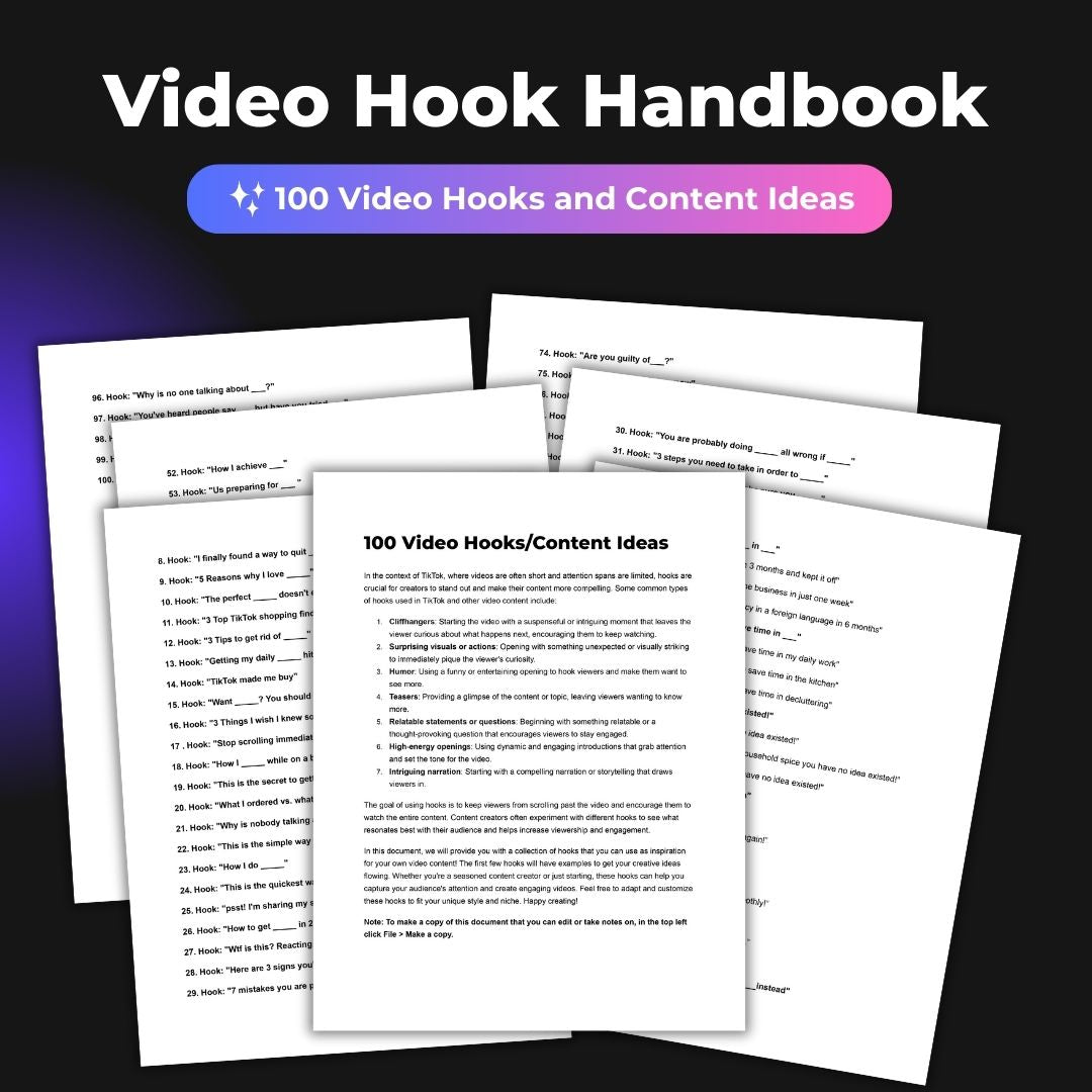 Video Hook Handbook